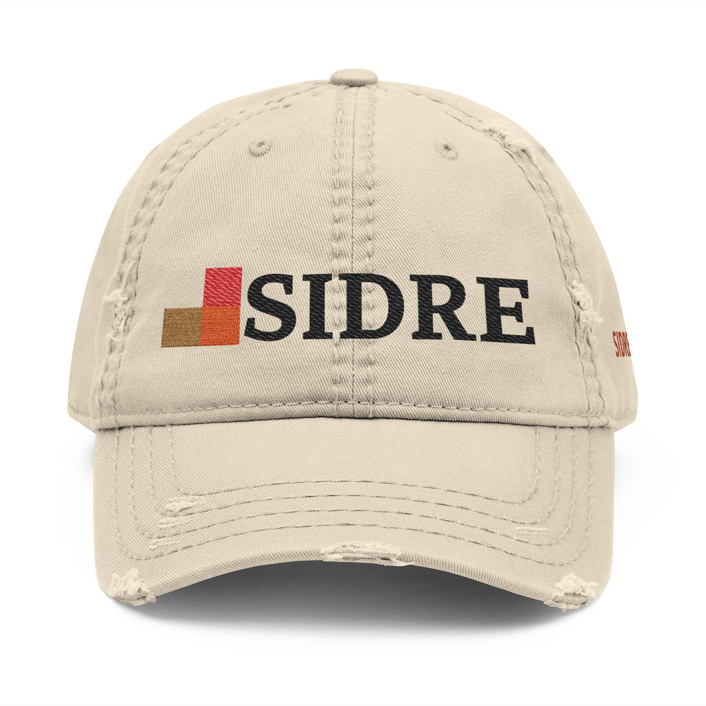 Distressed Embroidered Dad Hat — Sidre Logo Vintage Baseball Cap