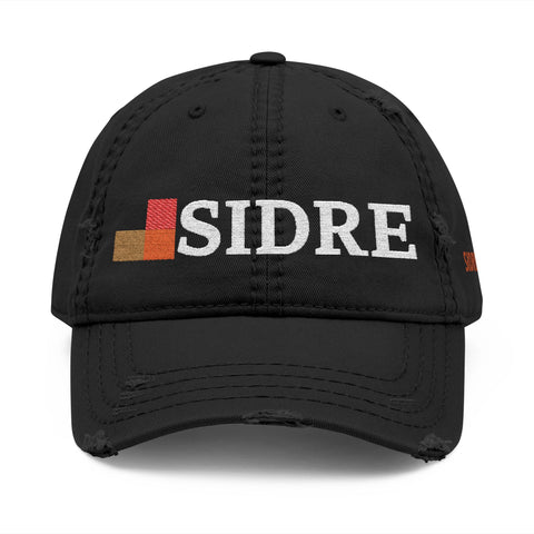 Distressed Embroidered Dad Hat — SIDRE Logo Casual Cap